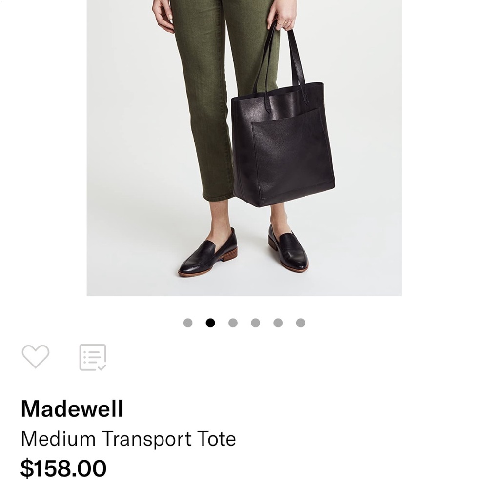 Madewell Medium Leather Transport Tote Black